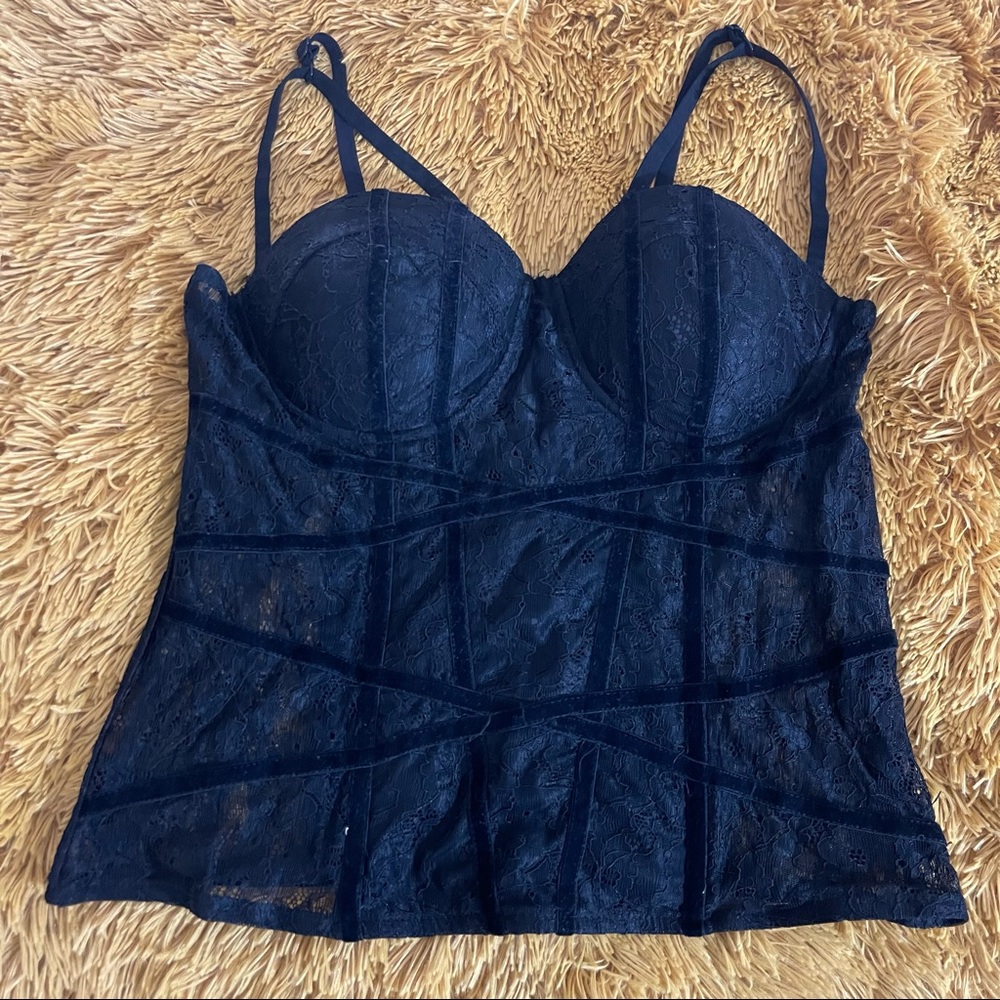 Charlotte Russe Lace Top Corset with Straps